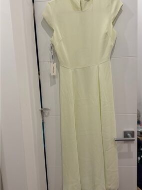 Babaton Pale Yellow Midi Dress